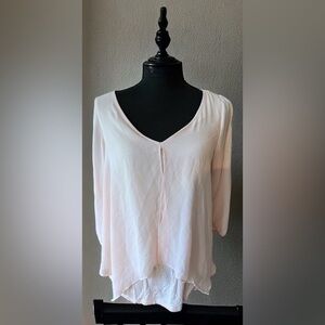 byxby sheer & jersey open shoulder quarter sleeve Sz L